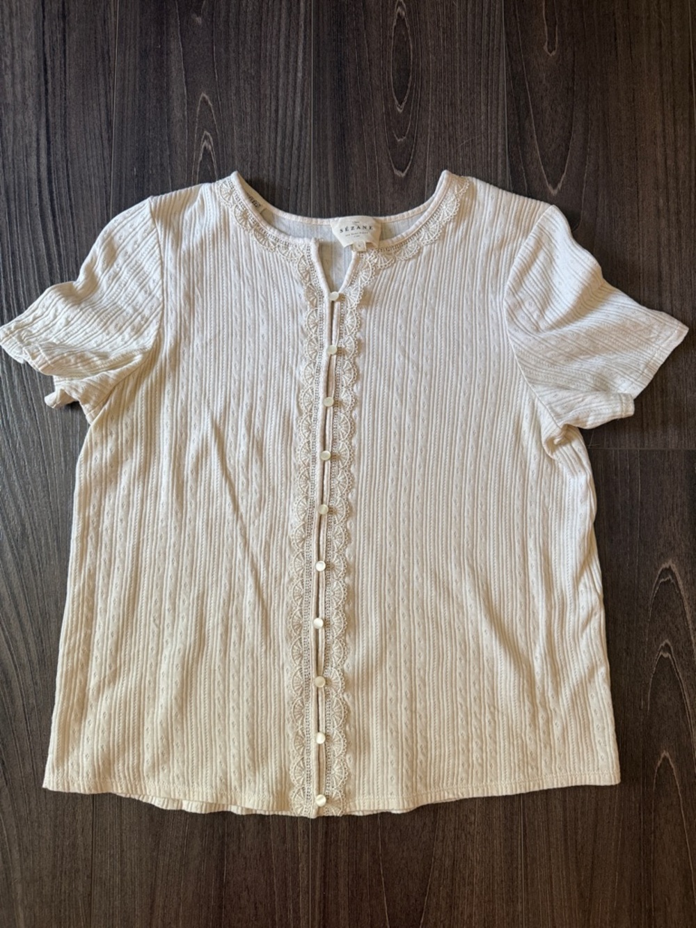 Sezane Laura T-shirt Cream - Size S